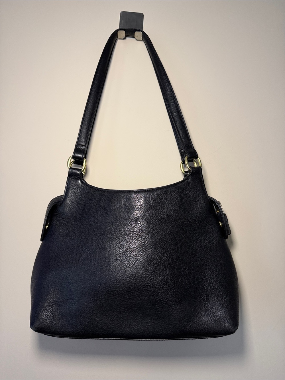 Liz Claiborne Black Pebbled Leather Shoulder Bag